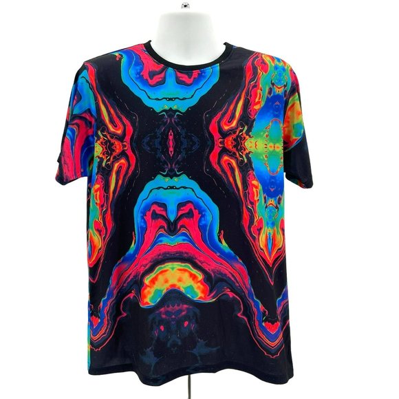 Super Shine Other - Super Shine Neon Multicolor Trippy Shirt Mens Large